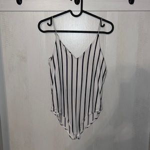 Women’s Blue/White Striped Bodysuit. Size SMALL